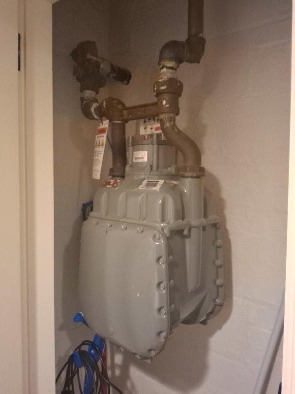 Installed approximately 40 feet of 1.25" gas piping from the interior tap location at the existing meter, routed along the overhead joists and connected to the appliance supply in accordance with local code. Work was performed under the required permit, with all connections secured and ready for pressure testing and inspection.