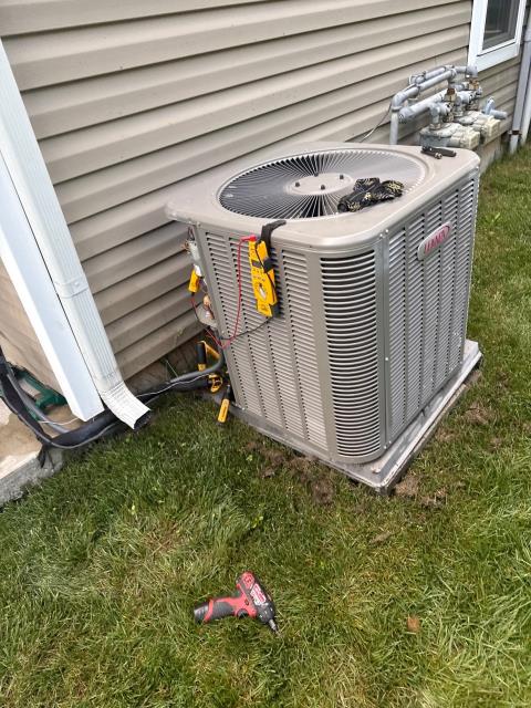 Just finished the spring AC tune-up in Warrington, PA 18976. Cleaned coils, replaced filter, checked electrical components. The Lennox system is running smoothly and ready for hot weather.