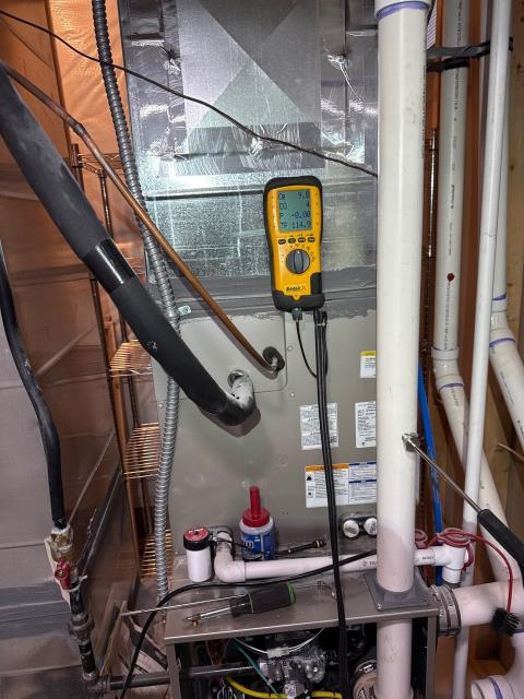 Performed a furnace service call in Warrington, PA 18976 and verified safe operation. Checked all furnace gas connections for leaks, performed a CO test, and measured inlet and outlet gas pressures. Replaced a faulty gas valve to restore safe and efficient performance.