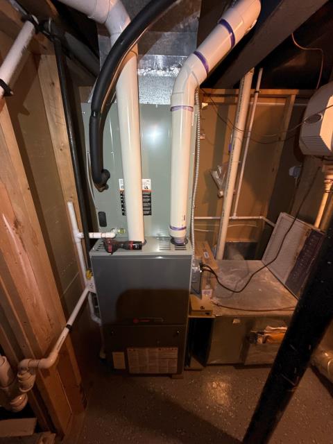 Performed a heating system check-up in Ivyland, PA 18974 for both upstairs and downstairs units. Replaced filters for the upstairs system (16x25x1) and downstairs system (20x25x1) and noted that the downstairs filter cabinet supports a higher-rated 20x25x4 filter. Identified an incorrect thermostat on the first-floor system that was causing both the heat pump and gas furnace to run simultaneously, risking compressor damage. Recommended replacing it with a dual fuel thermostat for safe, efficient operation. Performed a heating system check-up in Ivyland, PA 18974 for both upstairs and downstairs units. Replaced filters for the upstairs system (16x25x1) and downstairs system (20x25x1) and noted that the downstairs filter cabinet supports a higher-rated 20x25x4 filter. Identified an incorrect thermostat on the first-floor system that was causing both the heat pump and gas furnace to run simultaneously, risking compressor damage. Recommended replacing it with a dual fuel thermostat for safe, efficient operation.