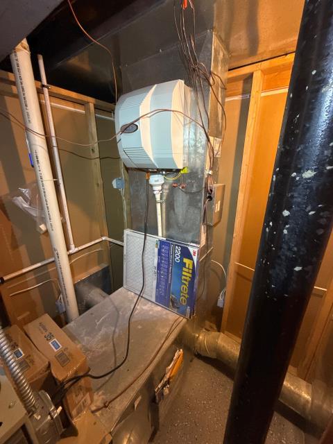 Performed a heating system check-up in Ivyland, PA 18974 for both upstairs and downstairs units. Replaced filters for the upstairs system (16x25x1) and downstairs system (20x25x1) and noted that the downstairs filter cabinet supports a higher-rated 20x25x4 filter. Identified an incorrect thermostat on the first-floor system that was causing both the heat pump and gas furnace to run simultaneously, risking compressor damage. Recommended replacing it with a dual fuel thermostat for safe, efficient operation. Performed a heating system check-up in Ivyland, PA 18974 for both upstairs and downstairs units. Replaced filters for the upstairs system (16x25x1) and downstairs system (20x25x1) and noted that the downstairs filter cabinet supports a higher-rated 20x25x4 filter. Identified an incorrect thermostat on the first-floor system that was causing both the heat pump and gas furnace to run simultaneously, risking compressor damage. Recommended replacing it with a dual fuel thermostat for safe, efficient operation.
