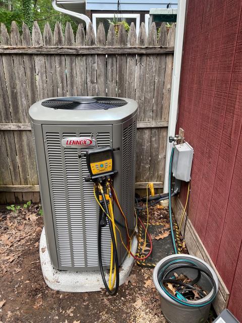 Just wrapped up an install of a high-efficiency SILVER Lennox heat pump comfort system at a home in Buckingham, PA 18912. Included a Merit Series Lennox air handler with variable-speed airflow, Lennox Elite Series single-stage outdoor heat pump, MERV 11 air filtration, condensation line blockage detection, Ecobee Smart WiFi thermostat, new pad, whip, and safety disconnect. System comes with a 10-year limited parts warranty and 5-year limited labor warranty with maintenance plan. Our neighbor's home now equipped for efficient heating and cooling all year round. Just wrapped up an install of a high-efficiency SILVER Lennox heat pump comfort system at a home in Buckingham, PA 18912. Included a Merit Series Lennox air handler with variable-speed airflow, Lennox Elite Series single-stage outdoor heat pump, MERV 11 air filtration, condensation line blockage detection, Ecobee Smart WiFi thermostat, new pad, whip, and safety disconnect. System comes with a 10-year limited parts warranty and 5-year limited labor warranty with maintenance plan. Our neighbor's home now equipped for efficient heating and cooling all year round.