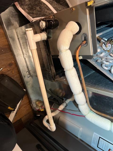 Performed a service for a cooling issue in philadelphia, pa 19130, where the customer reported a leak in the utility room. Found the carrier heat pump’s p-trap clogged and the air handler pan full of water. Installed a new ez trap with safety switch, replaced the drain line, and added a fresh filter. The system is cooling properly, and leak protection is now in place. Performed a service for a cooling issue in philadelphia, pa 19130, where the customer reported a leak in the utility room. Found the carrier heat pump’s p-trap clogged and the air handler pan full of water. Installed a new ez trap with safety switch, replaced the drain line, and added a fresh filter. The system is cooling properly, and leak protection is now in place.