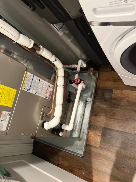 Performed a service for a cooling issue in philadelphia, pa 19130, where the customer reported a leak in the utility room. Found the carrier heat pump’s p-trap clogged and the air handler pan full of water. Installed a new ez trap with safety switch, replaced the drain line, and added a fresh filter. The system is cooling properly, and leak protection is now in place. Performed a service for a cooling issue in philadelphia, pa 19130, where the customer reported a leak in the utility room. Found the carrier heat pump’s p-trap clogged and the air handler pan full of water. Installed a new ez trap with safety switch, replaced the drain line, and added a fresh filter. The system is cooling properly, and leak protection is now in place.