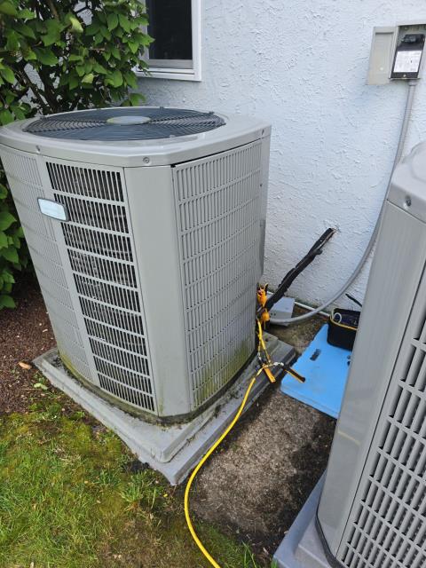 Completed compressor replacement on a heat pump system in Warminster, PA 18974. Recovered and disposed of old refrigerant, removed the faulty compressor, purged and flushed the system, and installed a new compressor with a biflow filter drier and acid neutralizer. Pulled a deep vacuum, recharged with fresh R-410A, and verified operation—the system is now running efficiently and backed by a 1-year parts and labor warranty.