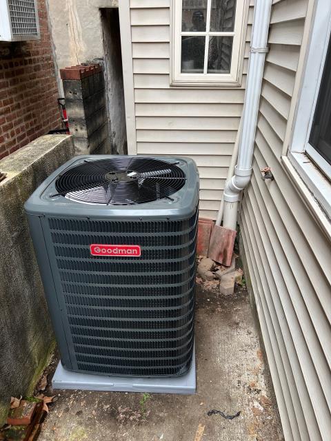 Wrapped up an installation of a new goodman 14 seer 2. 5-ton a/c system in philadelphia, pa 19122. Replaced the grounded, non-repairable compressor, added a matching coil, condensation line safety devices, and modified ductwork as needed. The system comes with a 5-year parts warranty and 1-year labor warranty—another neighbor ready for efficient summer cooling.