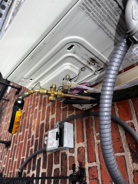 Returned to a home in philadelphia, pa 19107 to perform the recommended service on the comfort star ductless mini-split system. Reconnected all flaring connections and completed a full pressure test to verify there were no leaks or vibration issues. The system is now running quietly and efficiently, keeping the home comfortable again.