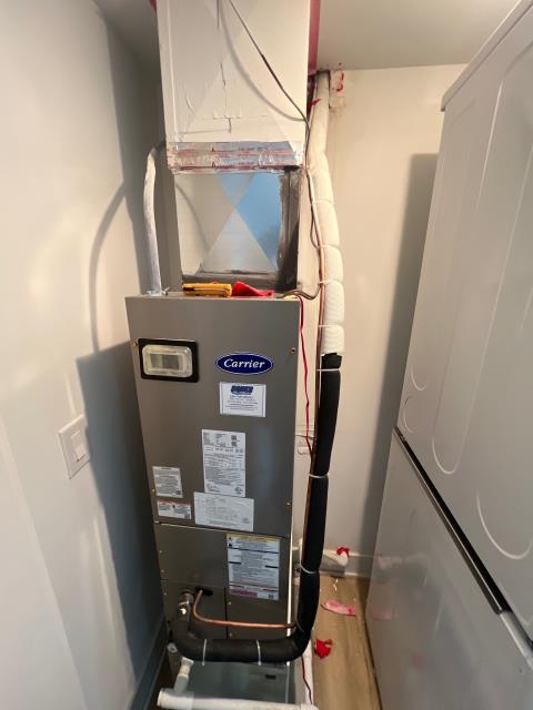 Just wrapped up a service call in philadelphia, pa 19123 to inspect a possible carrier heater leak near the washer and dryer. After a full diagnostic check, no active leak was found, but signs of moisture were present near the hvac piping and the tenant’s wall. Advised continued monitoring as the source may originate from the apartment above, possibly behind the shower wall.