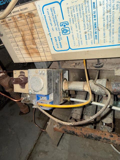 Responded to a no-heat call at a property in Philadelphia, PA 19120, after the tenant reported that the heater stopped working again. Upon inspection, we found that the pilot light had gone out. The thermocouple was already replaced during the previous visit, when we performed the expansion tank replacement. Our technician advised that if the issue recurs, a gas valve replacement or complete boiler replacement may be necessary to ensure reliable heating for the upcoming winter season.