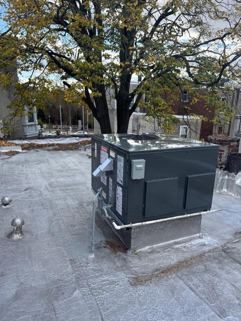 Just completed a rooftop HVAC unit replacement for a commercial property in Philadelphia, PA 19121, restoring dependable heating and cooling performance just in time for the colder months ahead. We safely removed and disposed of the old rooftop system, used a crane lift for the installation of a new 2.5-ton/60,000BTU Goodman gas/electric package unit, and reconnected all electrical, gas, and control wiring. The supply and return ducts were sealed and reattached securely, followed by a full system startup and performance test to ensure everything met Goodman’s manufacturer specifications. The new system comes with a 10-year parts warranty and 2-year labor warranty for lasting peace of mind. The customer was very satisfied with the professional installation and the immediate improvement in comfort and system efficiency.