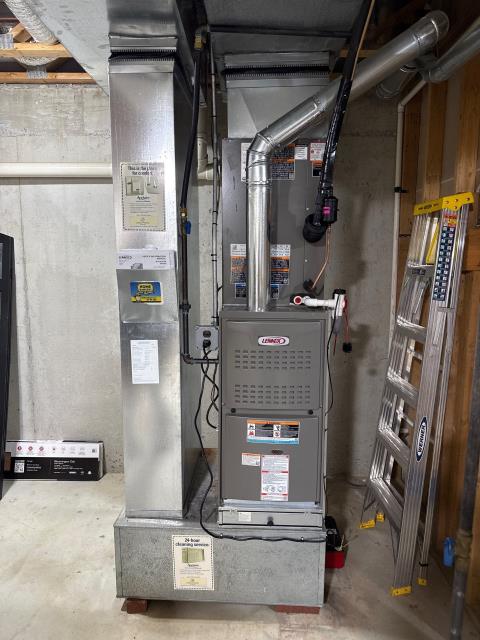 Completed a full system installation, featuring a lennox merit series ml14kc1 ac and ml180v furnace. Enhanced with a 16 seer2 single-stage cooling and an 80% efficient furnace, ensuring optimal comfort and reliability.