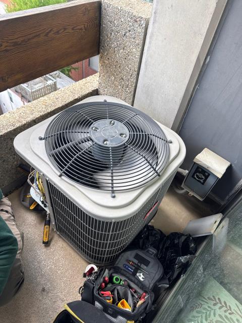 We performed a comprehensive spring hvac tune-up for a loyal customer's new condo. We checked performance, airflow, and key components on their carrier system, ensuring reliable cooling for the season. The system is now in excellent condition.