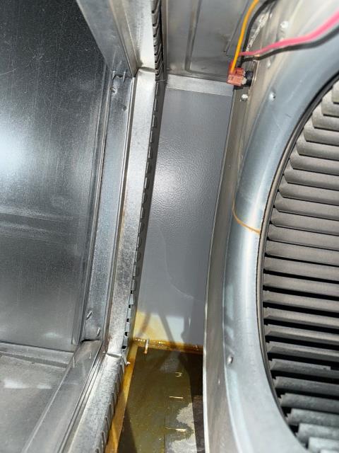 I conducted a thorough heating and cooling tune-up, checking both systems for performance. I found a cracked evaporator coil drain pan on the goodman unit, causing leaks. I suggested replacing the pan, including refrigerant recovery and system restart.
