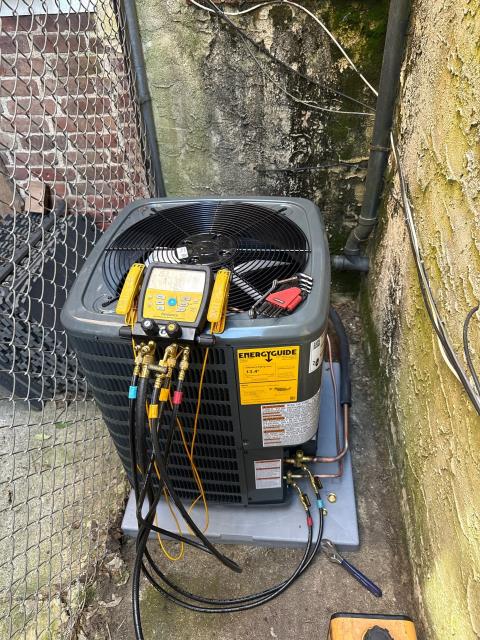 We installed a top-tier goodman hvac system, featuring a new furnace, condenser, coil, honeywell thermostat, and merv 8 filter rack, ensuring peak season readiness and comfort.