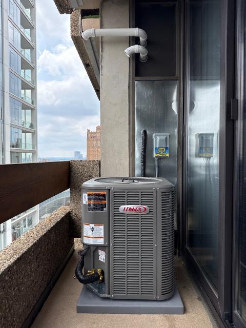 We replaced a residential hvac system with a lennox 2-ton r-454b ac and 97% afue gas furnace. We installed new components, recovered refrigerant, reconnected ductwork, and ensured optimal performance and energy efficiency.