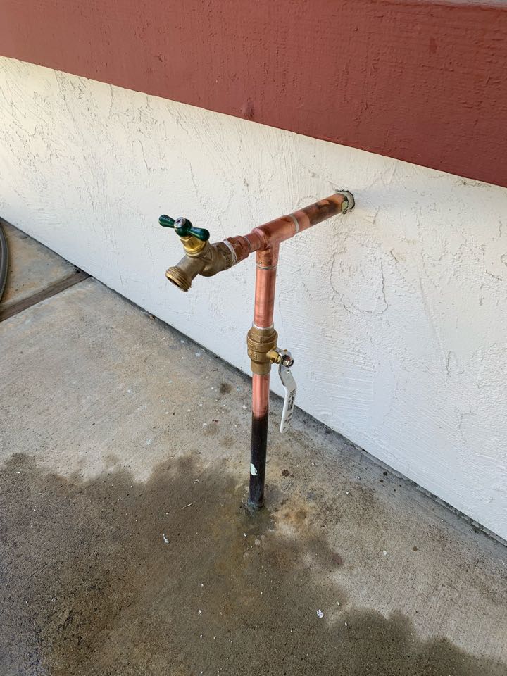 New ball valve, service tee, and hose bib for water service 