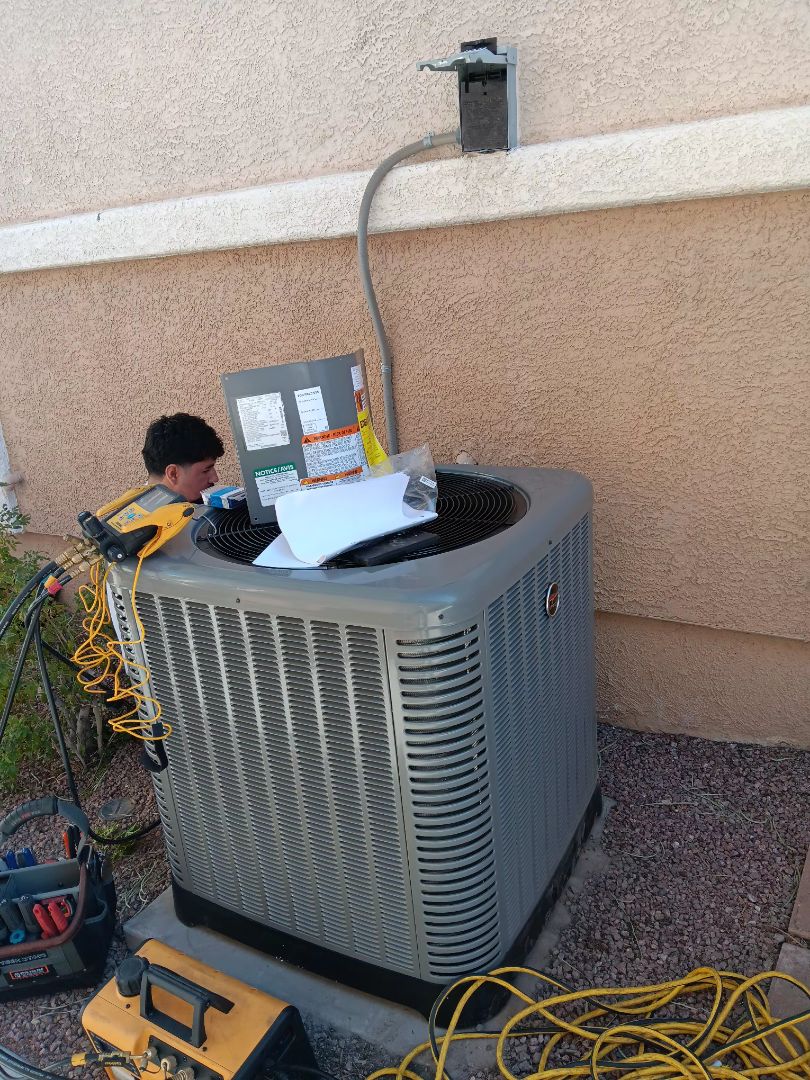Performed ac installation heat pump 