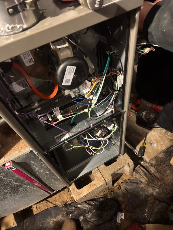 Successfully installed a new Lennox furnace with proper electrical connections to all components including the blower motor and control board. Installed a chimney liner to ensure proper ventilation and code compliance. All systems were thoroughly tested and verified to be operating according to manufacturer specifications.