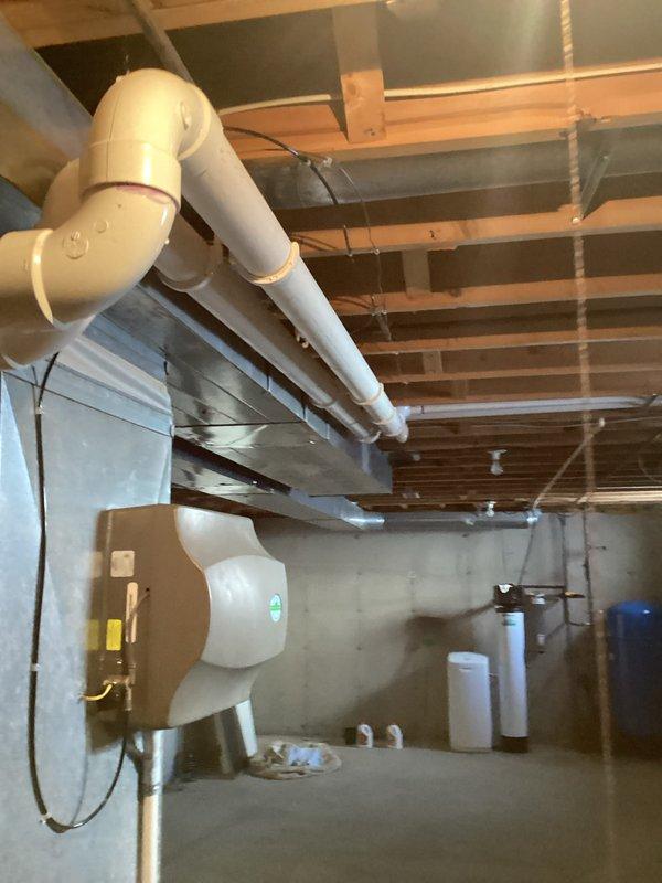 Conducted inspection of Lennox furnace system with connected PVC ventilation pipes in basement. Diagnosed faulty pressure switches requiring replacement. Customer was informed of repair requirements, with service window scheduled between 12-1pm as requested.