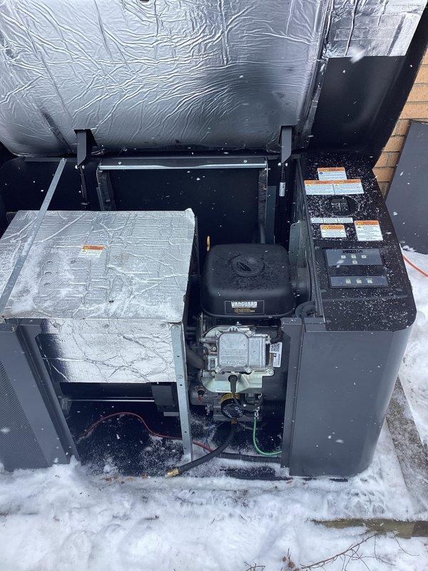 Performed scheduled maintenance on customer's generator. Inspected internal components and replaced worn spark plugs to restore optimal ignition efficiency. System was tested and verified to be functioning properly after service.