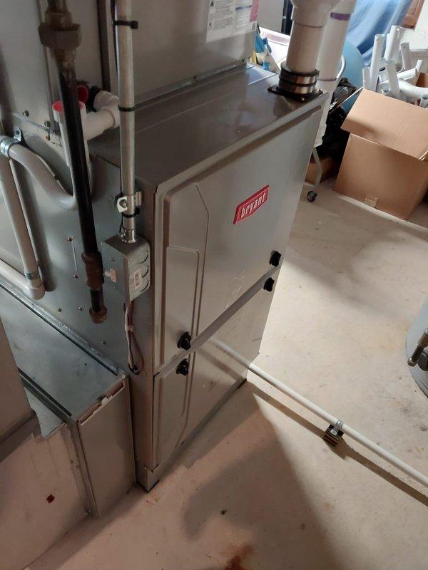 Responded to Bryant system showing Error 84: High Pressure, Low Look Out message persisting for four hours. Performed visual inspection of furnace unit, humidifier, ductwork, and PVC ventilation components. Due to ongoing high pressure issue, scheduled follow-up maintenance appointment for comprehensive resolution in 10-12 day timeframe.