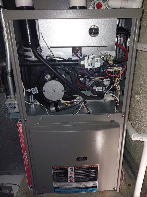 Completed annual furnace maintenance under Worry Free Service Agreement. Performed comprehensive inspection of blower motor, electrical components, and control boards. Carbon monoxide reading measured at 3-5 PPM, within safe operating parameters.