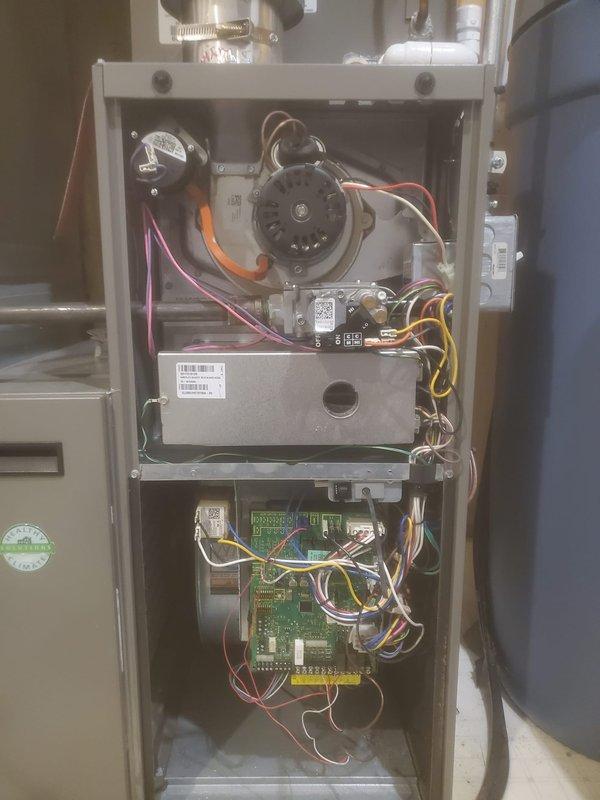 Performed annual heating maintenance on 8-year-old Lennox furnace system located in basement. Inspected and tested all components including blower motor, circuit board connections, and ventilation system. Unit is functioning properly with no issues detected; service completed within scheduled morning timeframe.