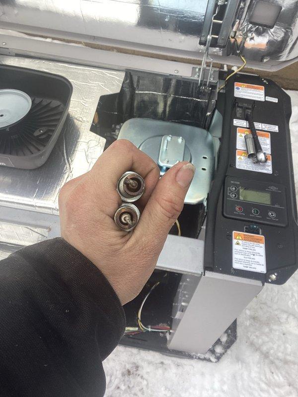 Performed scheduled generator maintenance service including inspection of electrical terminals and connections. Checked Vanguard engine components, battery connections, and control panel functionality. Completed full system diagnostic to ensure proper operation of the generator unit.