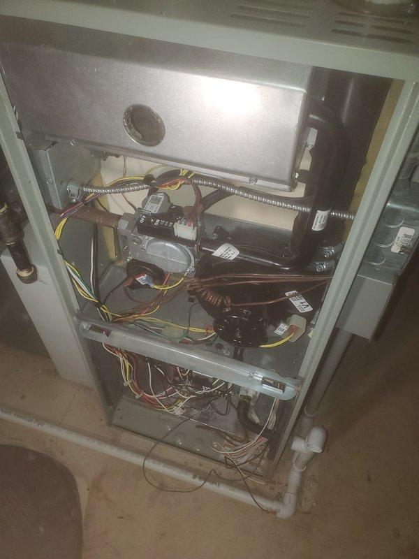 Completed annual maintenance on customer's residential furnace system. Performed comprehensive inspection of internal electrical components, motor assembly, and drainage system. All connections and wiring were verified secure with no issues found; unit is operating within normal parameters.
