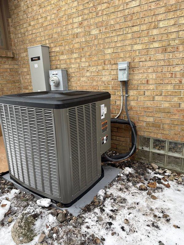Successfully installed a complete Lennox HVAC system, including a new furnace, air conditioner, S40 thermostat and humidifier. Properly mounted the outdoor unit on a concrete pad with appropriate electrical connections and installed the protective cover on the air conditioning unit.