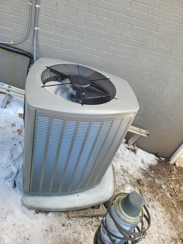 Successfully installed a complete Lennox HVAC system, including a new furnace, air conditioner, and S40 thermostat. The outdoor unit was properly mounted on a concrete pad with all necessary electrical connections and refrigerant lines installed according to manufacturer specifications. System was tested and confirmed to be operating at optimal performance levels.