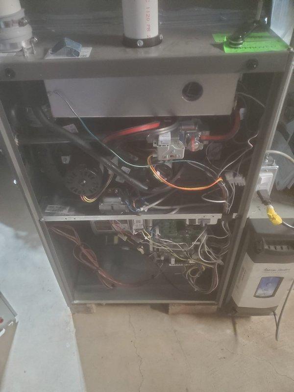 Conducted scheduled preventative maintenance on residential heating system. Inspected furnace interior components including circuit boards, wiring harnesses, and ventilation components. Checked electrical connections and verified proper function of auxiliary humidifier system.