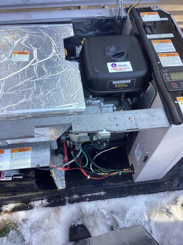 Performed scheduled maintenance on generator system equipped with Vanguard engine. Inspected and serviced electrical connections and control panel components. Completed all required maintenance procedures per RA-WFS-ELE-GEN recurring service protocol.