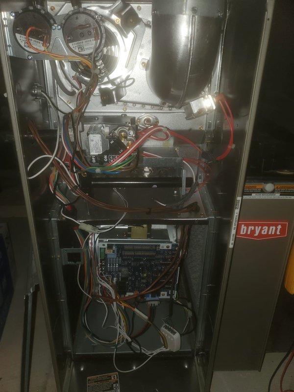 Performed scheduled maintenance on Bryant furnace under FRN maintenance agreement. Conducted thorough inspection of internal electrical components including circuit board connections, wiring integrity, and control systems. Verified proper installation of ventilation ductwork and PVC exhaust piping, ensuring all components are functioning within manufacturer specifications.