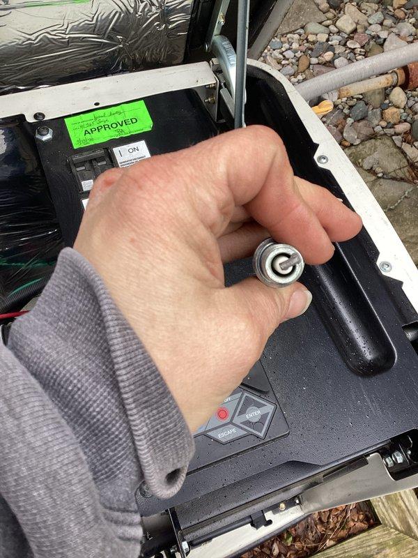 Performed scheduled maintenance service on a 10kW Generac standby generator. Conducted operational test of control panel functions and verified proper system status indicators. Completed full internal inspection with housing panel removed, checked fluid levels, and confirmed all electrical connections were secure.