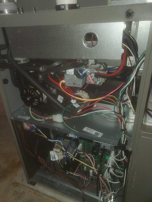 Performed annual maintenance on 1-year-old furnace system under prepaid maintenance agreement. Completed comprehensive inspection of electrical components including circuit board, wiring connections, and blower assembly. System is functioning within normal parameters with all components in good working condition; no issues identified during the service.