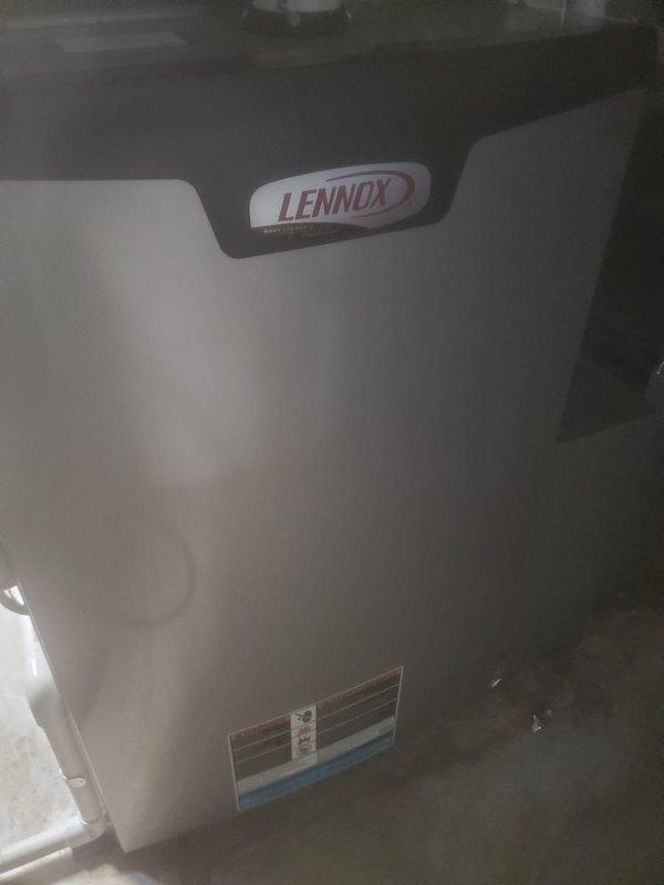 Performed scheduled furnace maintenance on Lennox HVAC system. Inspected interior components including blower motor assembly, wiring connections, and circuit board for proper operation. All system components functioning correctly with no issues identified at this time.
