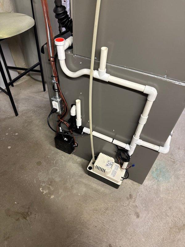 Successfully installed new Lennox air conditioner with relocation to the left of electrical box. Completed PVC drainage system installation with condensate pump and properly connected refrigerant lines. Customer financed through Michigan Saves program with all documentation processed.