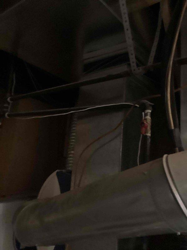 Completed inspection of existing HVAC system in utility area, documenting current installation with condensate drainage system, PVC piping configuration, and air handler/furnace unit. Prepared replacement estimate options (quotes 03795-01, 03795-02, 03795-03) for customer review, with installation timeline estimated at 4-5 hours.