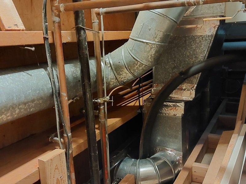 Successfully replaced faulty humidifier solenoid 1-5 in customer's HVAC system. Visual inspection of surrounding ductwork, plumbing connections, and electrical components confirmed proper installation with no leaks or electrical issues detected.