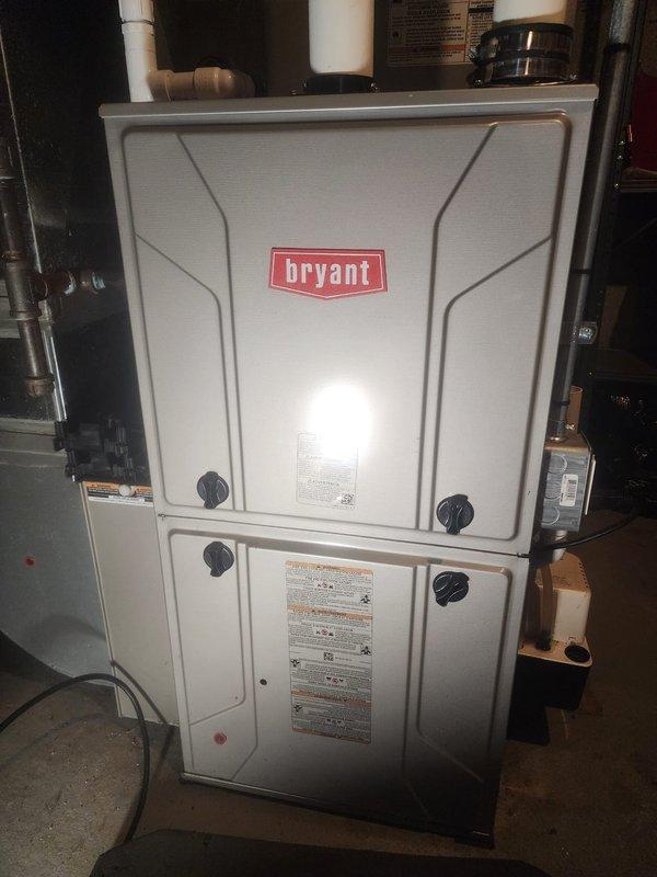 Performed routine maintenance on Bryant furnace system. Investigated customer-reported faint whining noise using Fieldpiece diagnostic tools on electrical components and blower motor assembly. Completed full inspection of internal components including circuit board connections and ventilation system; unit is functioning within normal parameters.