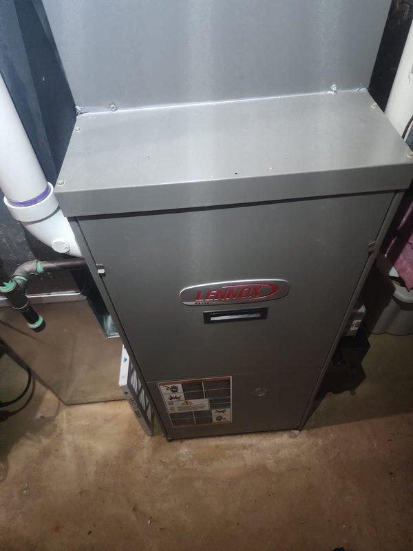 Performed scheduled maintenance on two Lennox furnace systems. Inspected interior components including circuit board, wiring connections, and ventilation system. Systems were found to be in good working condition with no visible damage or issues requiring repair.