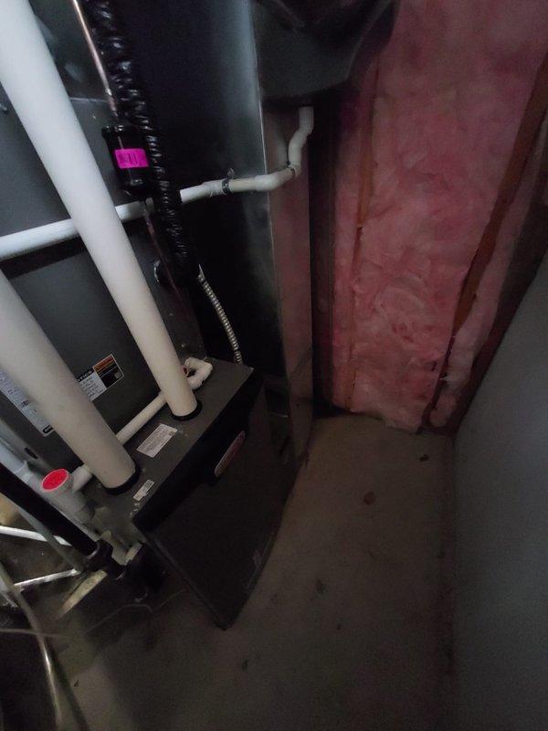 Performed scheduled maintenance on two HVAC systems under Worry Free Service Agreement. Inspected furnace/air handler with PVC ventilation components and confirmed proper installation of ductwork and piping throughout the utility area. All systems functioning within normal parameters; no issues requiring immediate attention were identified.