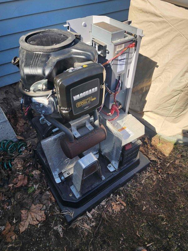 Performed scheduled Generator Maintenance 10-12 on Vanguard GXT outdoor generator unit, including inspection of engine components and replacement of worn spark plugs to ensure optimal performance and reliability.