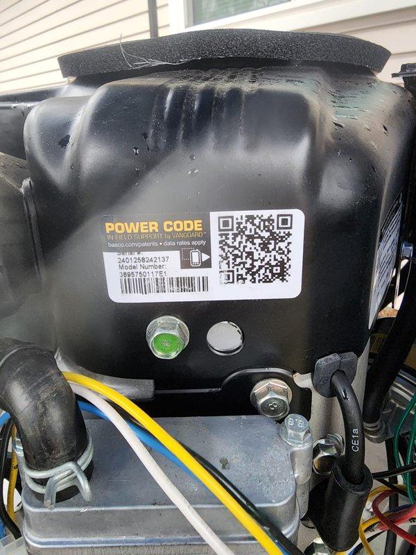 Performed scheduled maintenance on residential generator system. Inspected and replaced worn spark plugs on Vanguard power unit. Verified proper operation of Power Code field support module including all electrical connections and control systems.