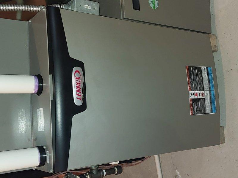 Performed comprehensive maintenance on two Lennox furnace systems (8-10). Inspected electrical components including wiring connections, gas valve assembly, and blower motor functionality. Systems were found to be properly installed with PVC ventilation pipes and copper connections in good condition. Both units operating within normal parameters following service.