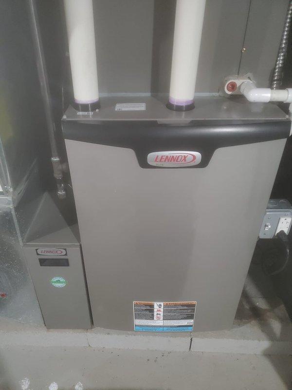 # HVAC Maintenance Service Summary

Completed scheduled Worry Free Service Agreement heating maintenance on residential Lennox furnace system. Performed comprehensive inspection of all internal components including blower motor assembly, electrical connections, control board, and safety systems. Verified proper operation of all wiring harnesses, terminals, and color-coded electrical connections throughout the unit. Inspected PVC venting system and flexible ductwork connections. All components found to be in operational condition with no immediate repairs required. Unit tested and left in proper working order.