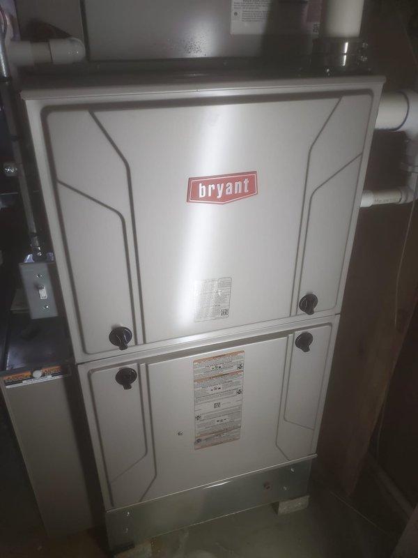 Completed scheduled maintenance on two Bryant furnace systems. Performed comprehensive inspection of all internal components including gas burners, blower motor assembly, electrical connections, and heat exchanger. Verified proper operation of all safety controls, checked gas pressure, inspected flue venting, and cleaned burner assemblies. All systems tested and found operating within manufacturer specifications.
