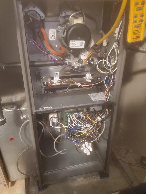 Completed scheduled heating maintenance on Lennox furnace system per Worry Free Service Agreement. Performed comprehensive inspection of all mechanical and electrical components, including blower motor assembly, control board, wiring connections, and gas line connections. Verified proper operation of all safety controls and system functionality. Unit operating within manufacturer specifications with no deficiencies noted.