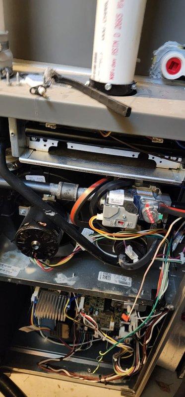 Completed comprehensive heating system tune-up and maintenance inspection on residential furnace unit. System was found operating properly upon arrival; performed standard preventive maintenance protocol including internal component inspection, electrical connection verification, heat exchanger examination, and blower assembly assessment. All mechanical and electrical components tested within normal operating parameters, and unit left in optimal working condition for the heating season.